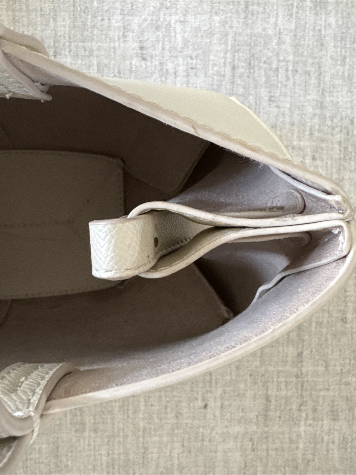 Polene Mini Cyme leather bag Purse W/ ZIP Up Wallet Pouch Cream Off White Ivory