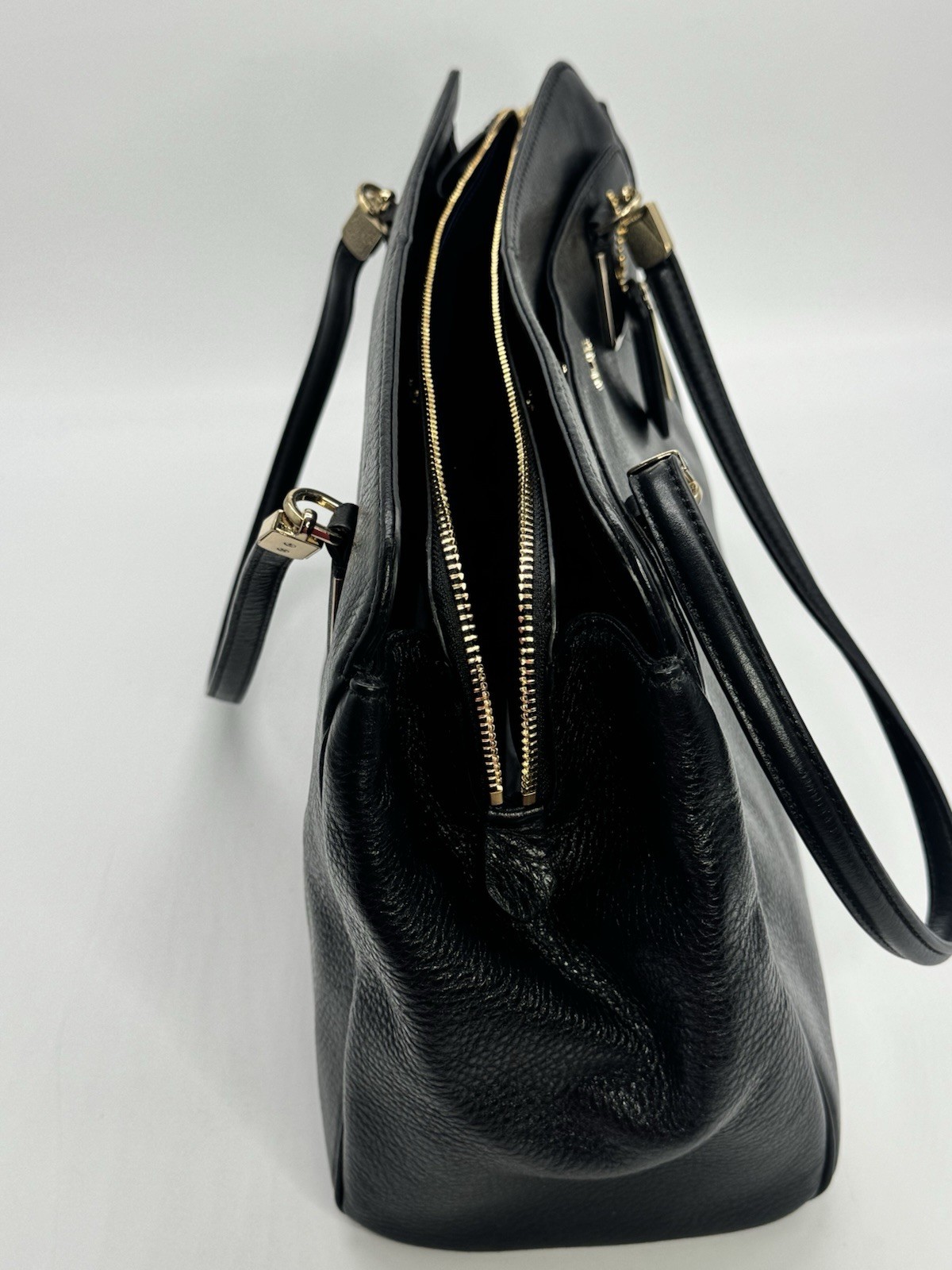 Coach Madison Kimberly Carryall Black Pebbled Leather Shoulder Handbag Purse NWT