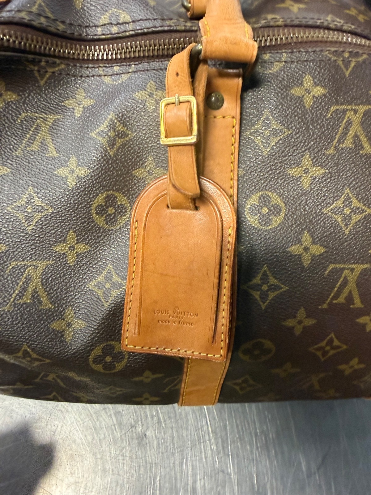 Vintage Louis Vuitton Keepall Monogram Duffle Bag 55 Brown Canvas Monogram NICE