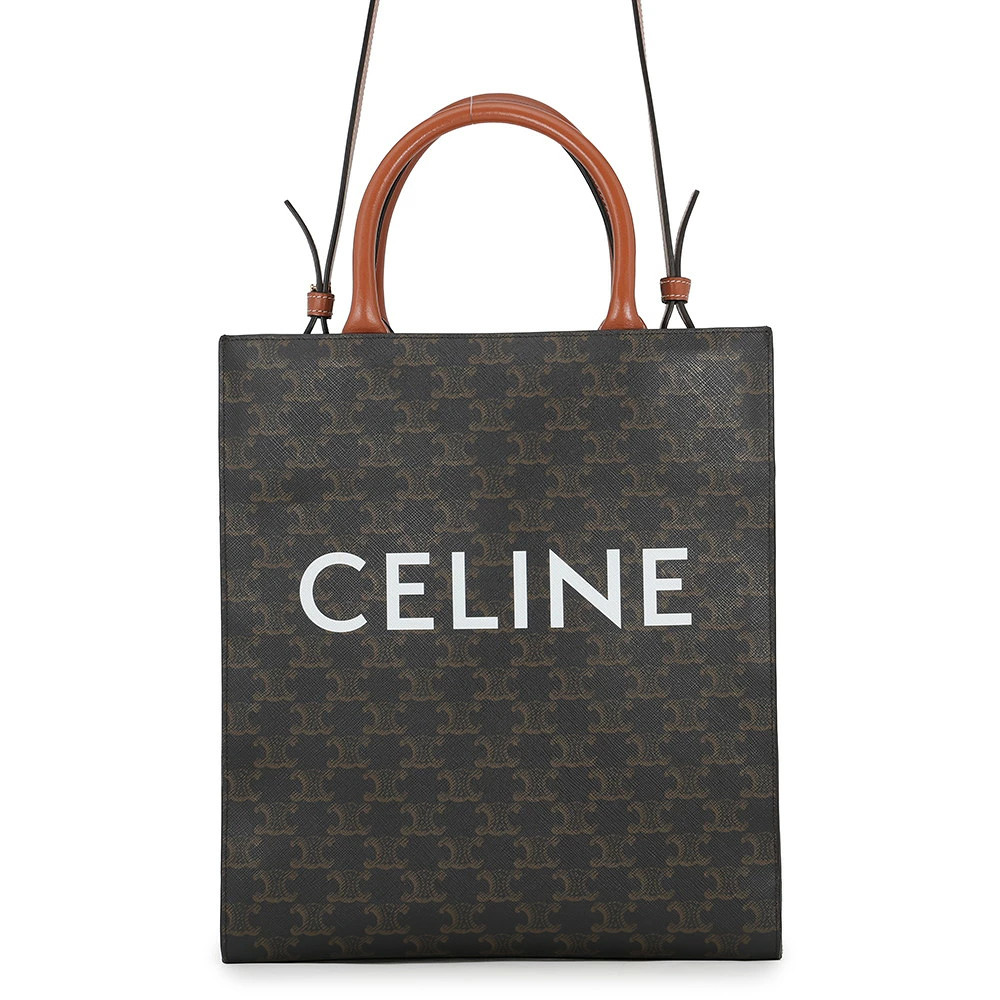 Celine Triomphe Small Vertical Cabas PVC Leather 191542BZK Shoulder Bag #TZB2698