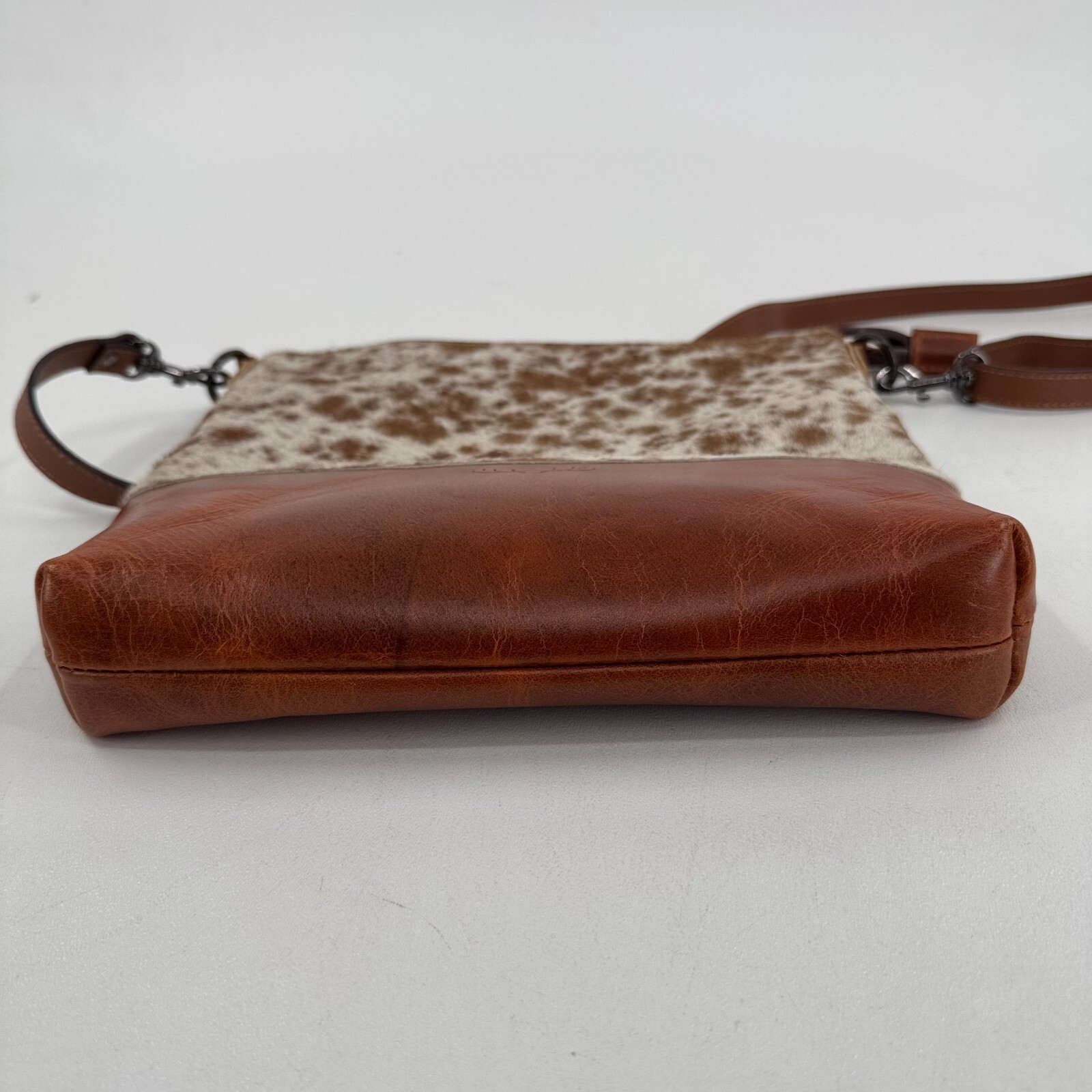 Ranch Junkie Crossbody Purse WOMENS Brown Leather Zip Close Shoulder Bag