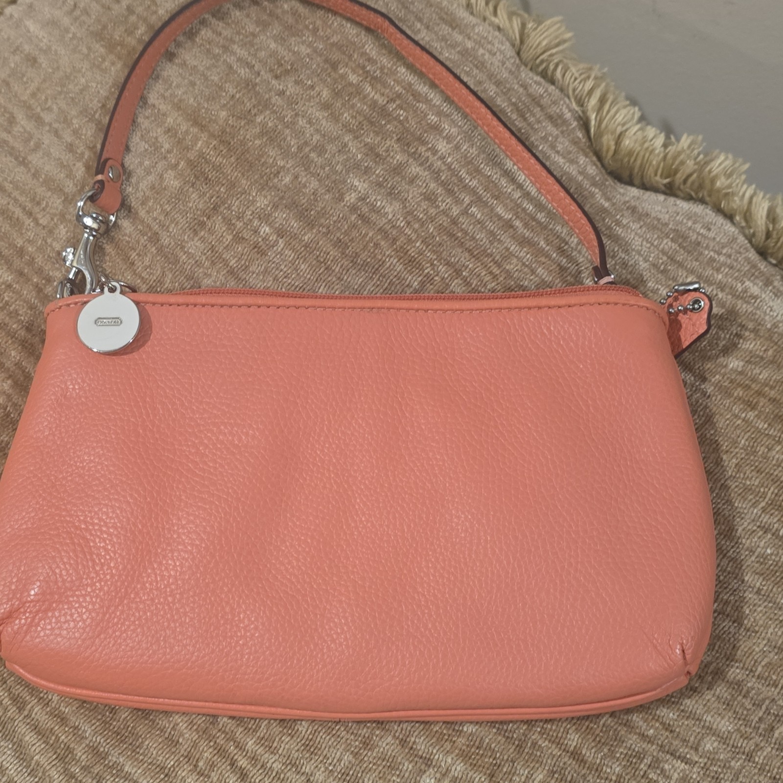 Y2k Coach Ashley Pleated Pebbled Leather Large Wristlet