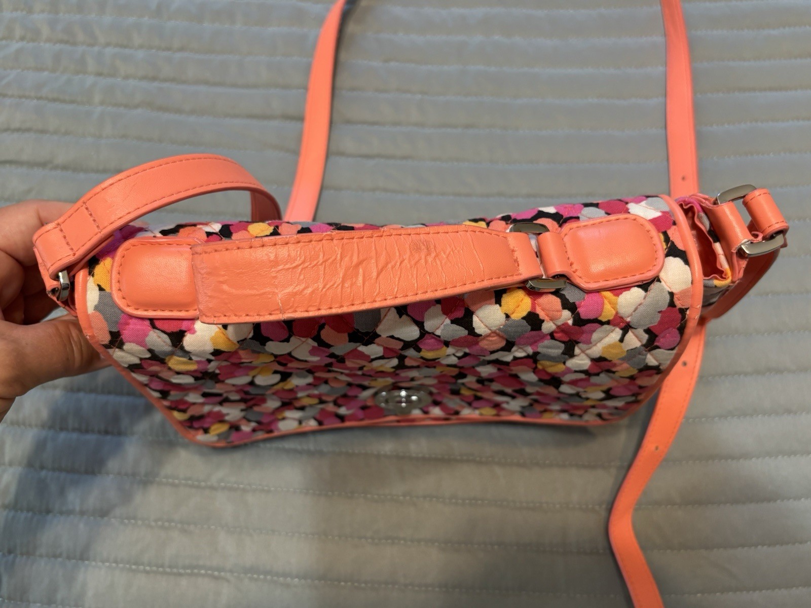 Vera Bradley Pixie Confetti Turnlock Crossbody Purse w/ Convertible Strap Length