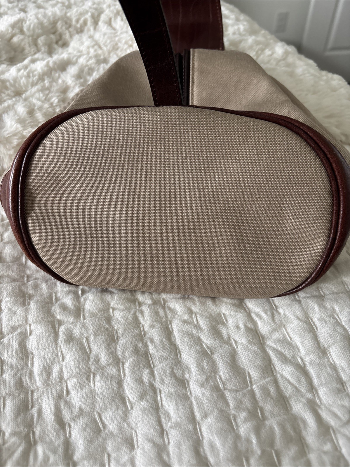 Oroton Australia Sling Leather And Canvas Bag