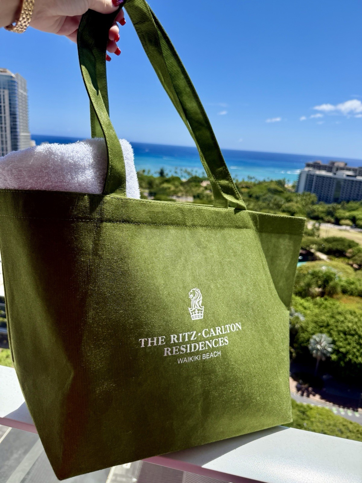Ritz-Carlton Residences Waikiki Beach Hawaii Large Tote Bag Lightweight Shopper