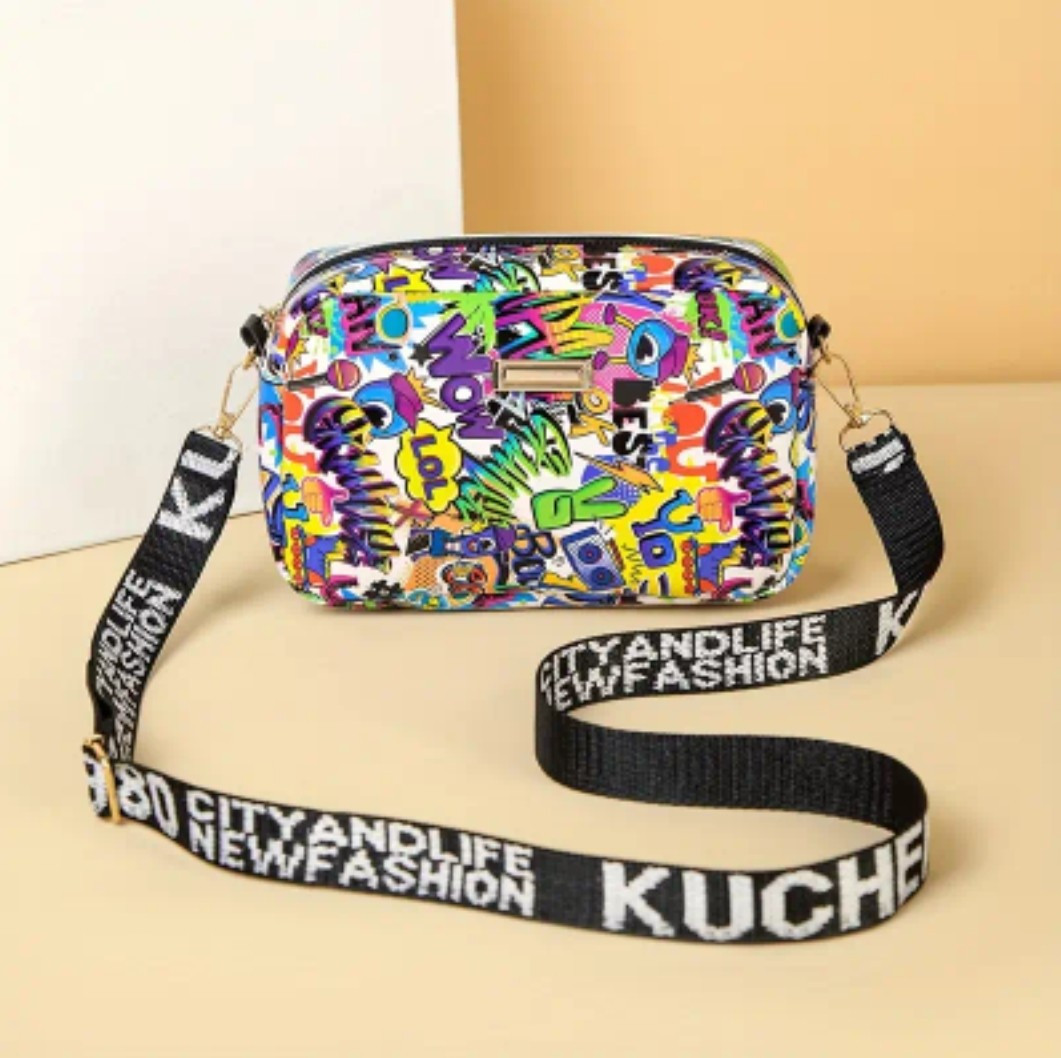 Trendy Urban Graffiti 🖌 Fashion Crossbody Bag Travel Pouch With Removable Strap