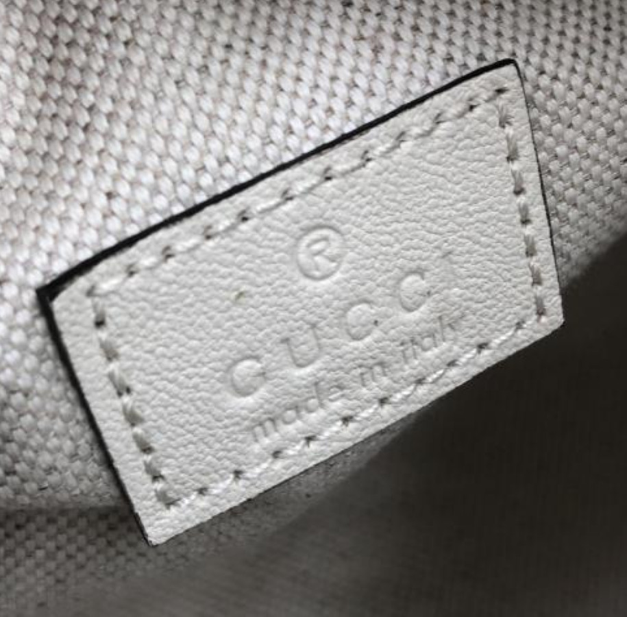 Gucci Mystic White Leather GG Mini Blondie Barrel Shoulder Bag Purse Pristine!