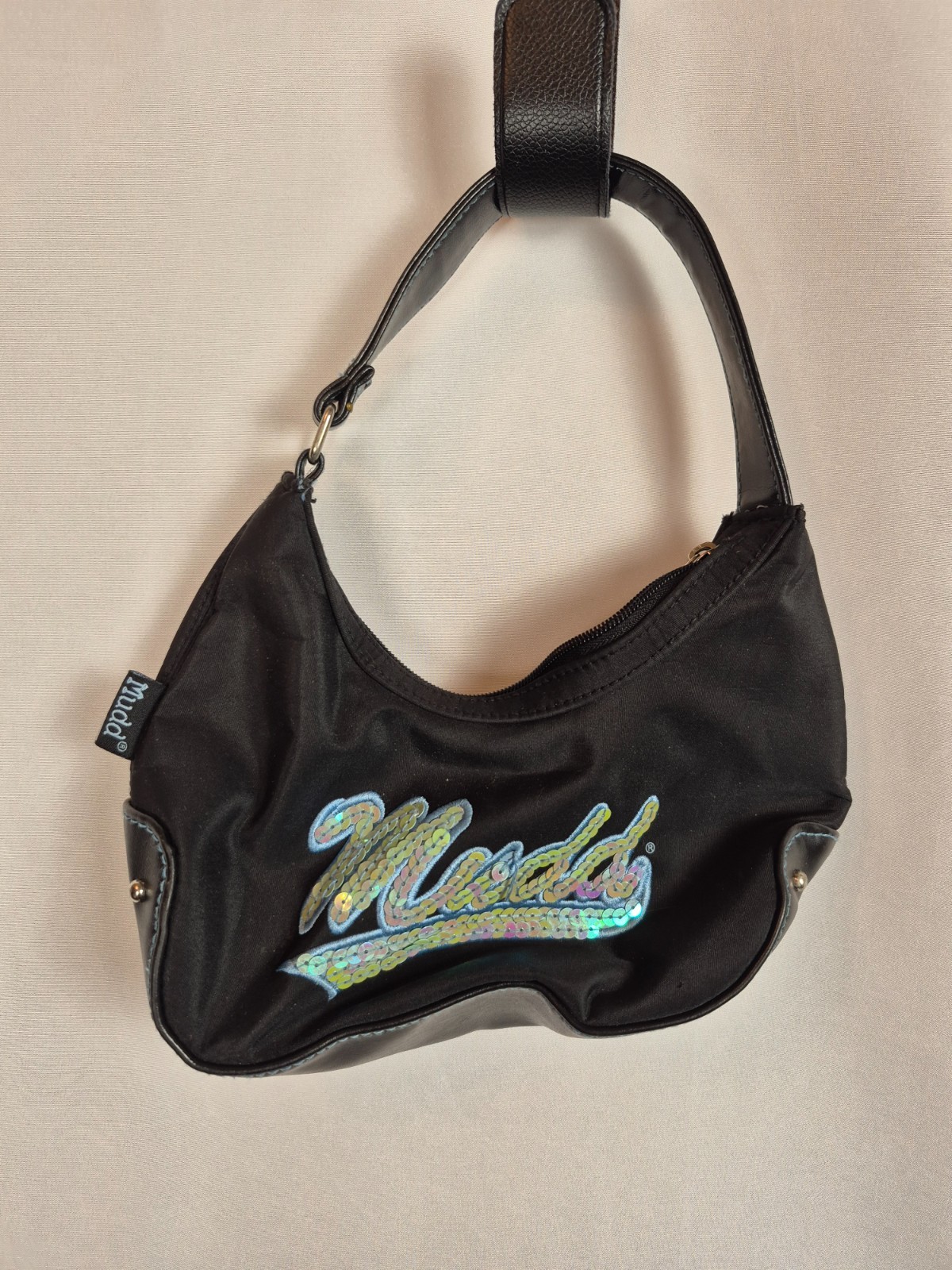 VTG Y2K Mudd mini boho shoulder bag black sequins
