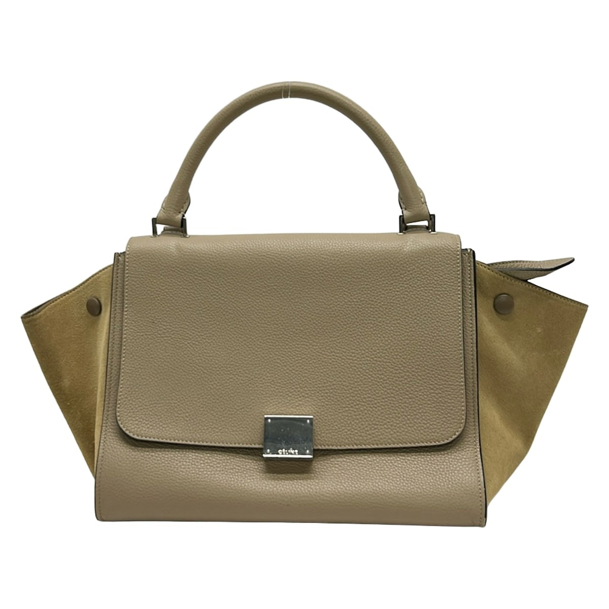 CELINE Trapeze Small 174683MDB.03UN Gray Beige Beige Leather Suede Handbag