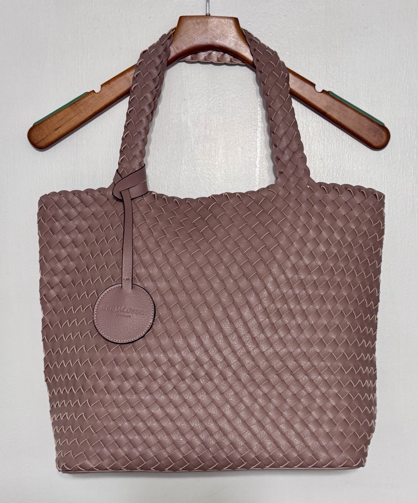 Ilse Jacobsen Reversible Vegan Leather Tote Bag in Metallic Rose/Crystal