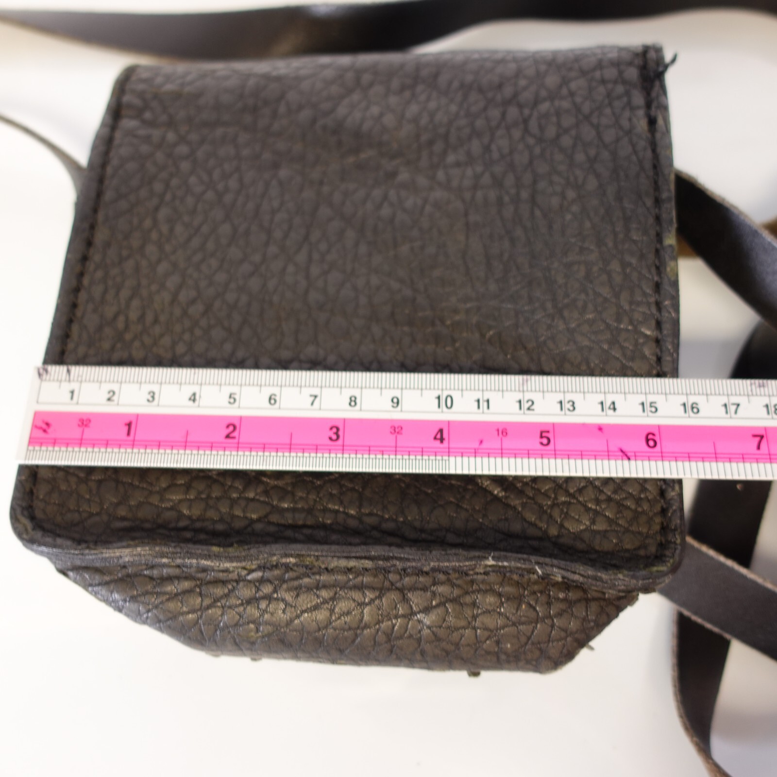 Y2K Grunge Pebbled Leather Crossbody Bag Witchy Western Brass Handmade