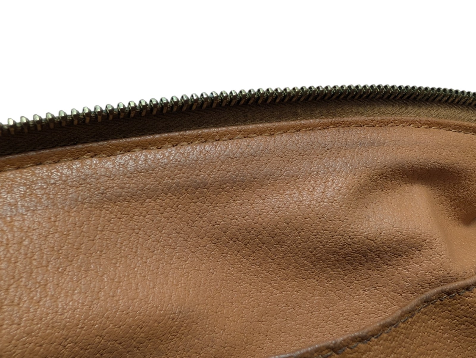 CELINE Pouch Clutch Hand bag Purse Macadam Brown PVC Leather