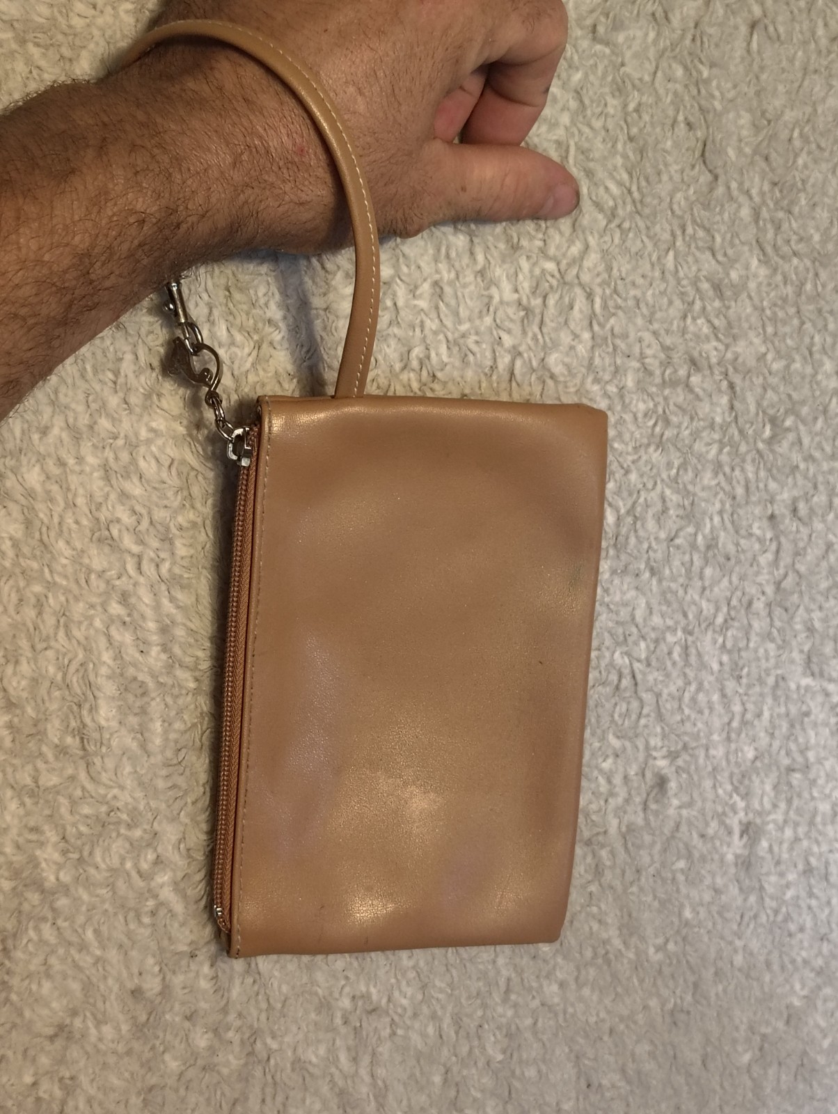 Baby Phat Y2K Wristlet Handbag Wallet Purse Faux Leather Brown Makeup/Hygiene
