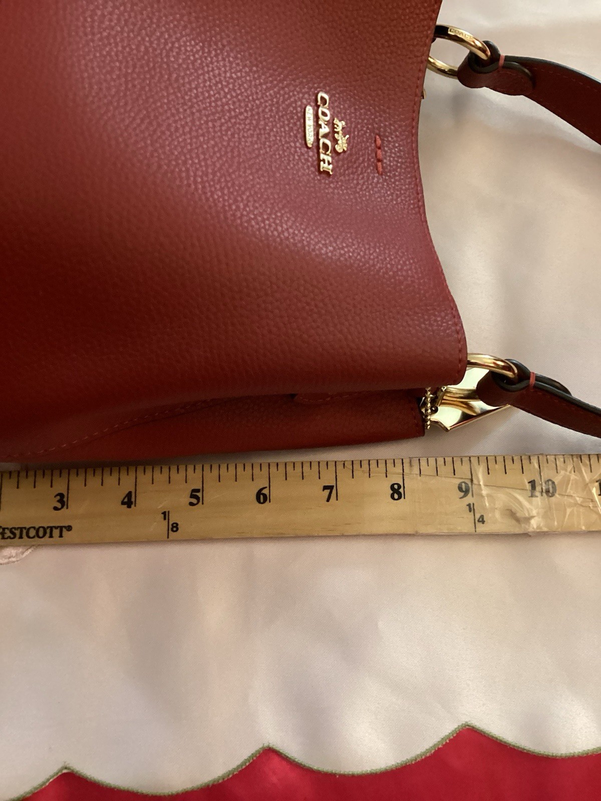 Coach Small Town Bucket Bag, Red Oxblood Leather, #1011, Preowned