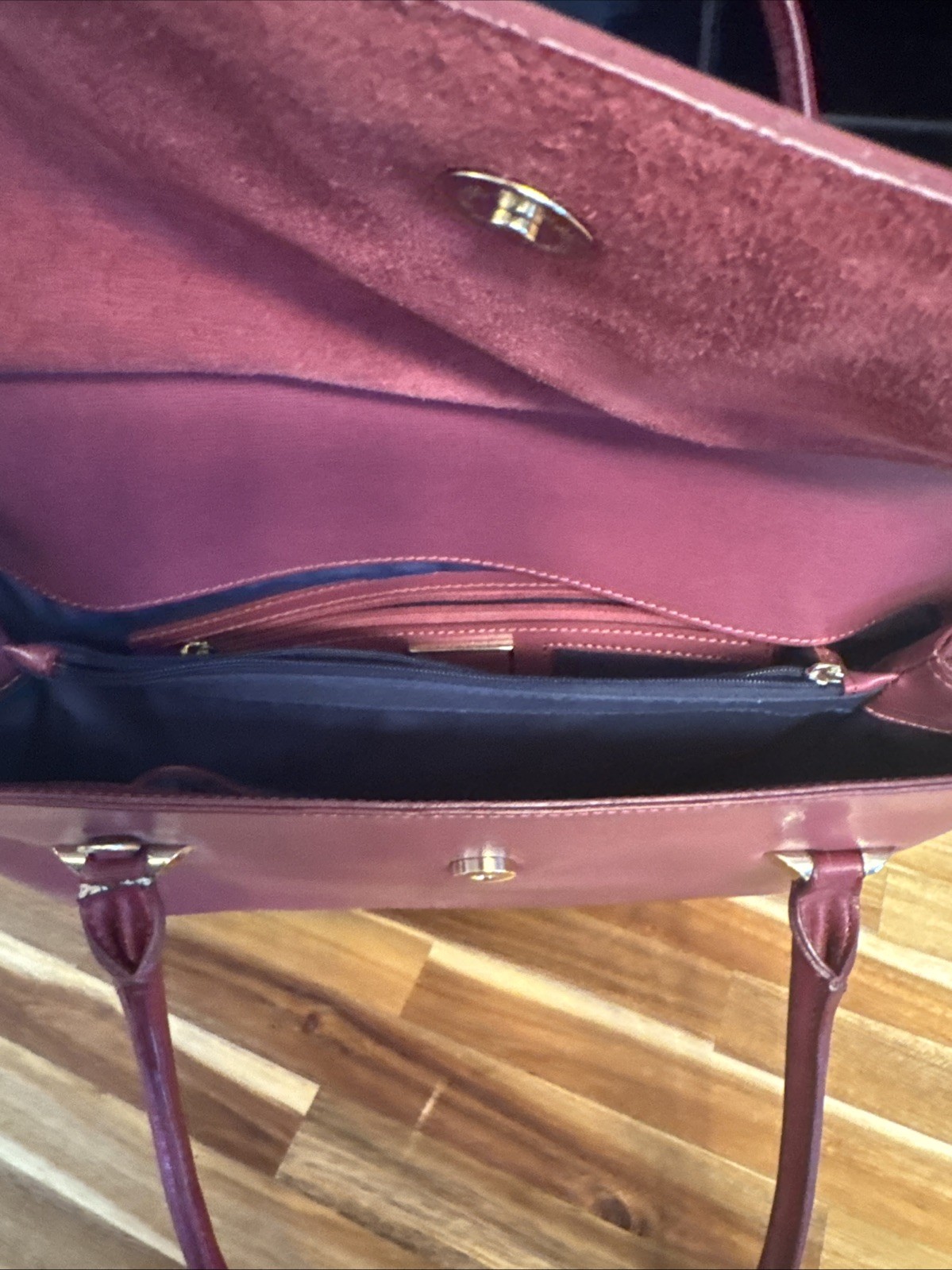 NWT Cromia Italia Nero-Terra Leather Satchel Pink Maroon