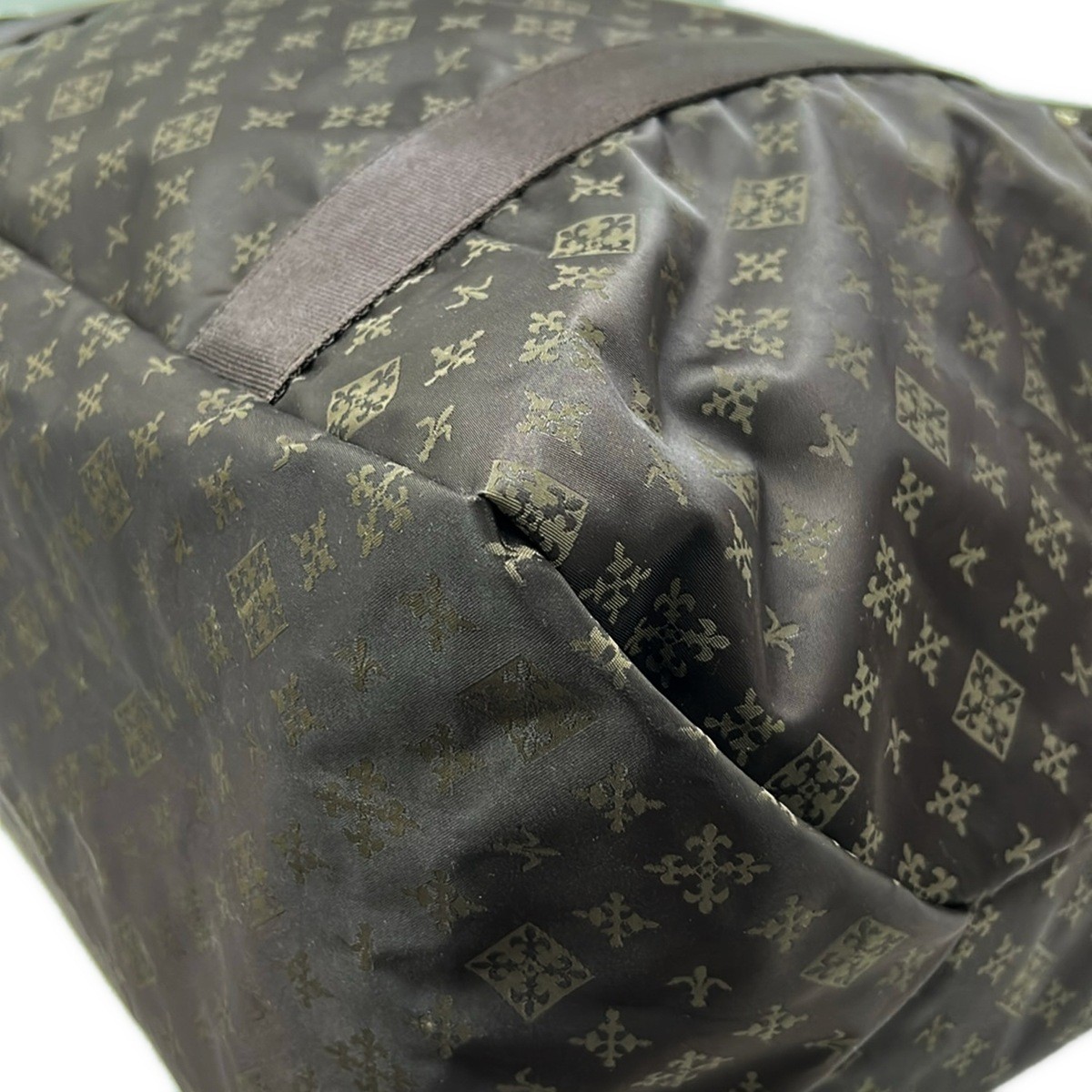 russet Dark Brown Nylon Boston Bag