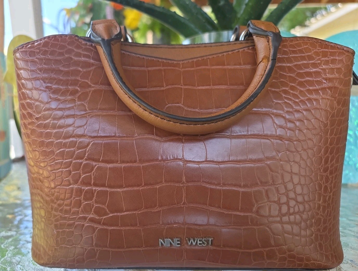 Ninewest Brown Crocodile Purse