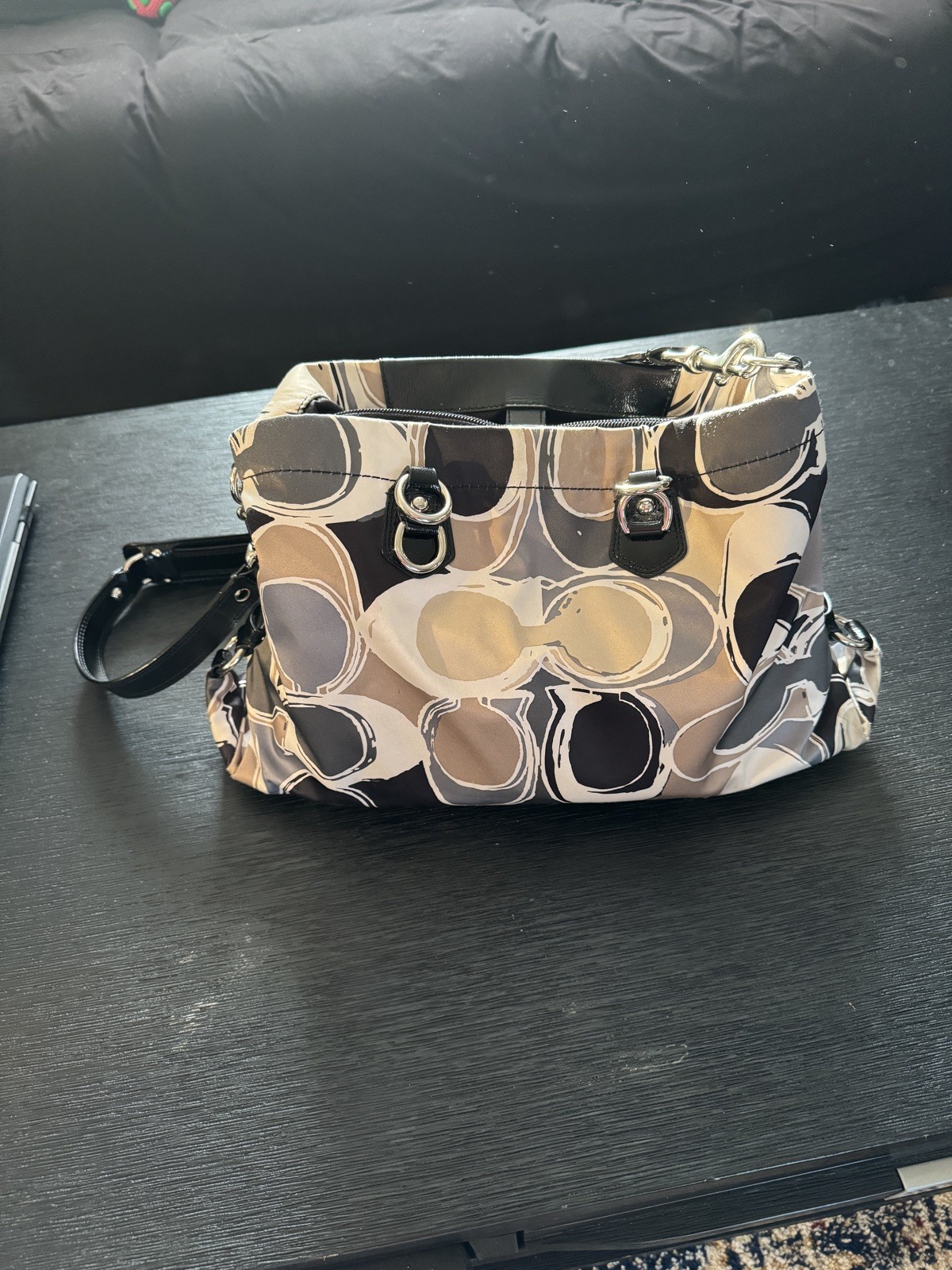 Coach Ashley Signature Sateen Large Satchel Handbag F17644