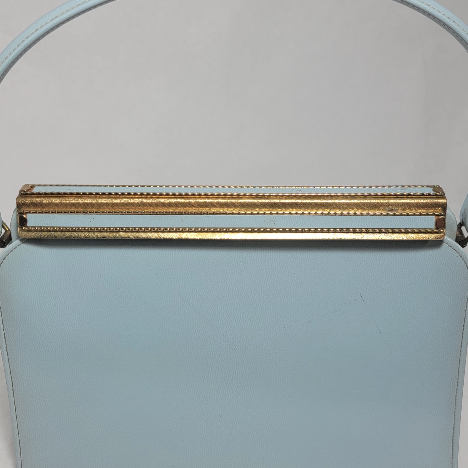 After Five Women’s Vintage 1950s Genuine Leather Purse with Coin Purse Baby Blue