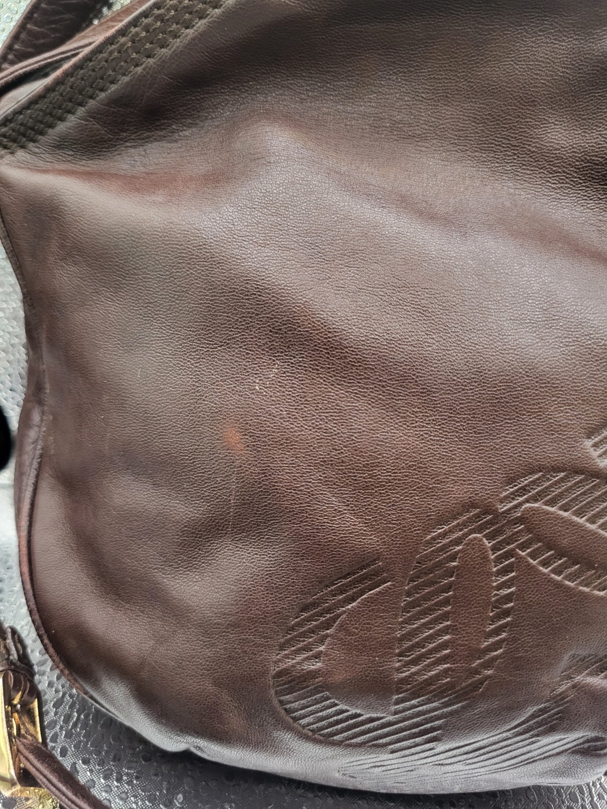 RARE Vtg Authentic Loewe Anagram Logo Brown Nappa Leather Crossbody Handbag