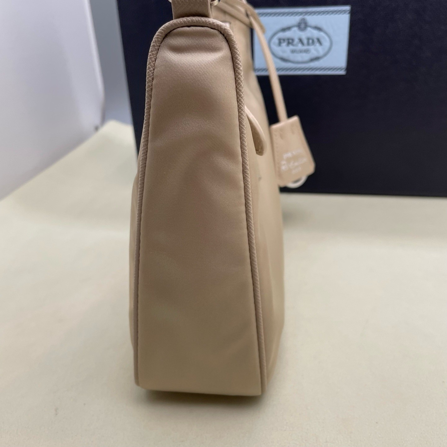 Prada Mini Camel Nylon Shoulder Bag （18.0×6.5×22）cm