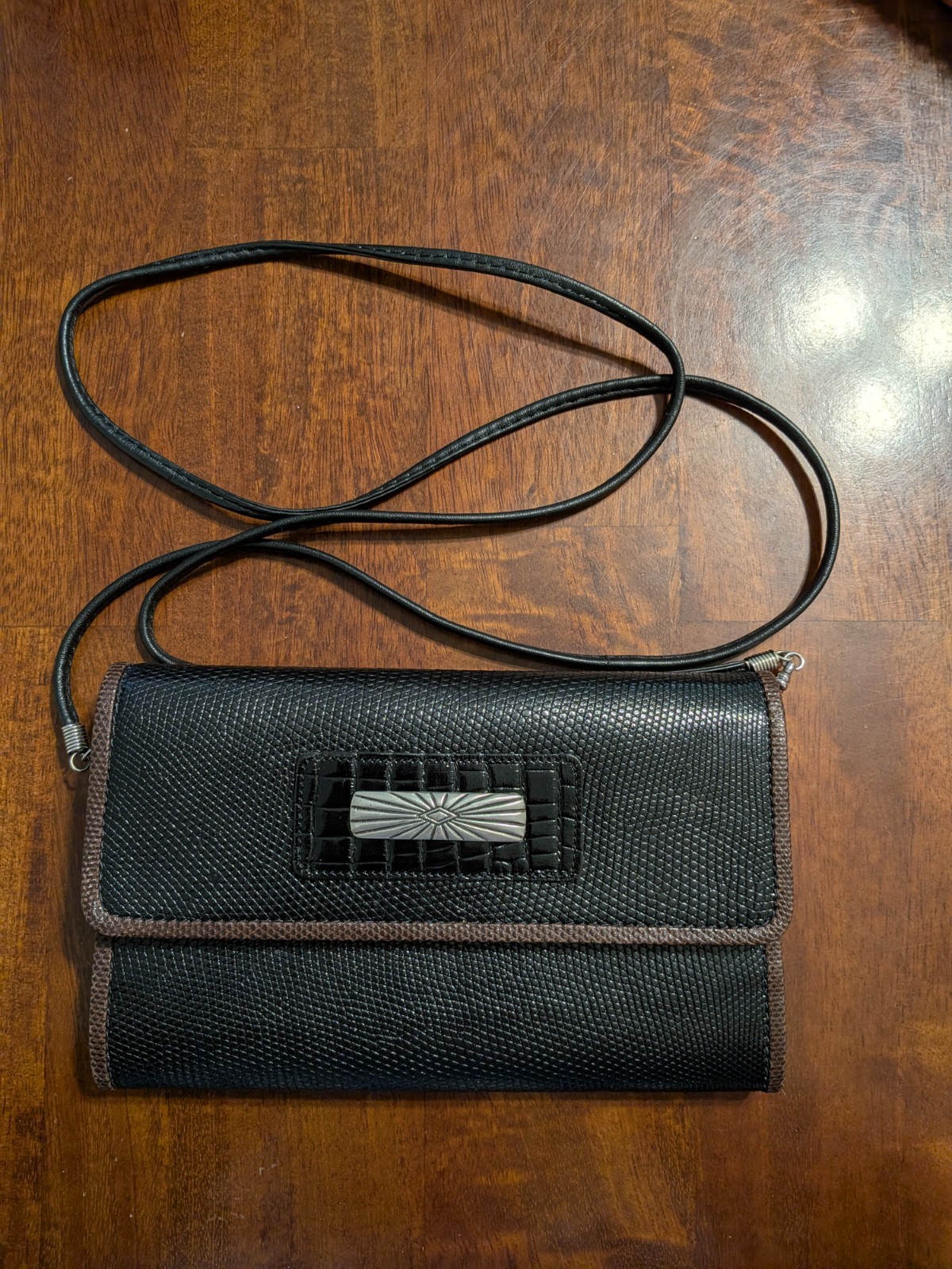 James Culver Black Lizard Skin Crossbody Wallet Clutch Handmade Tucson AZ