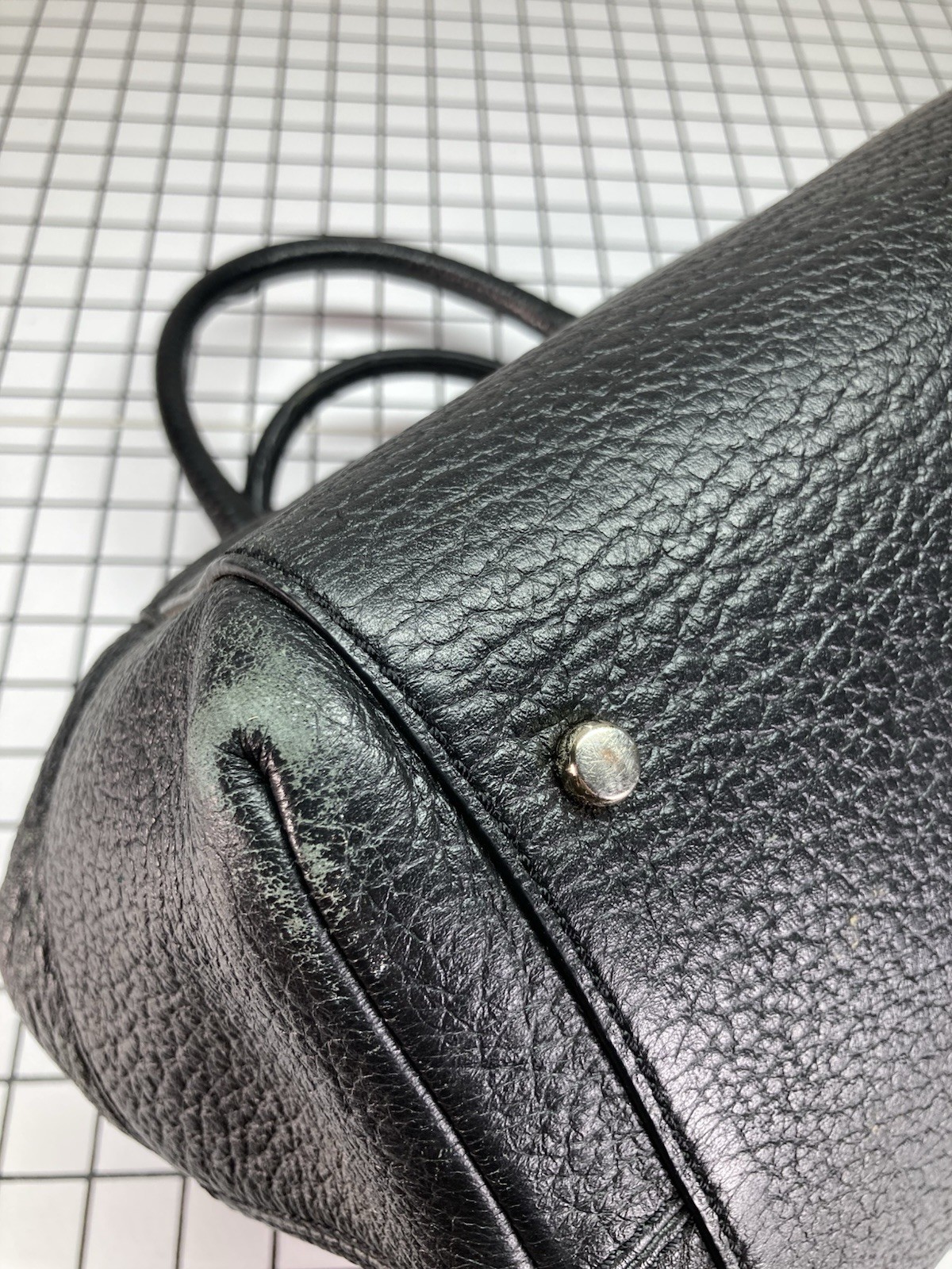 KATE SPADE Black Pebble Leather Bag Satchel Shoulder Strap Missing 14”