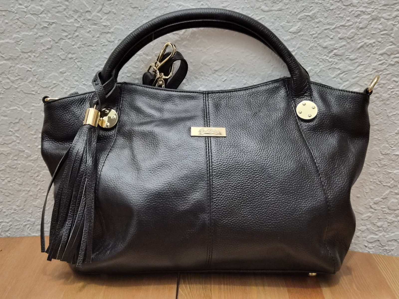 Onna Ehrlich Black Satchel/crossbody Leather Handbag