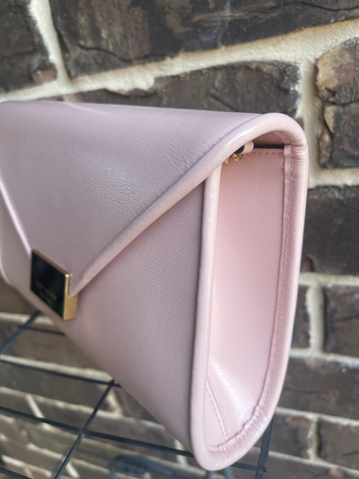 NWT $298 Kate Spade Medium Anna Leather Envelope Clutch Crossbody Light Rosebud