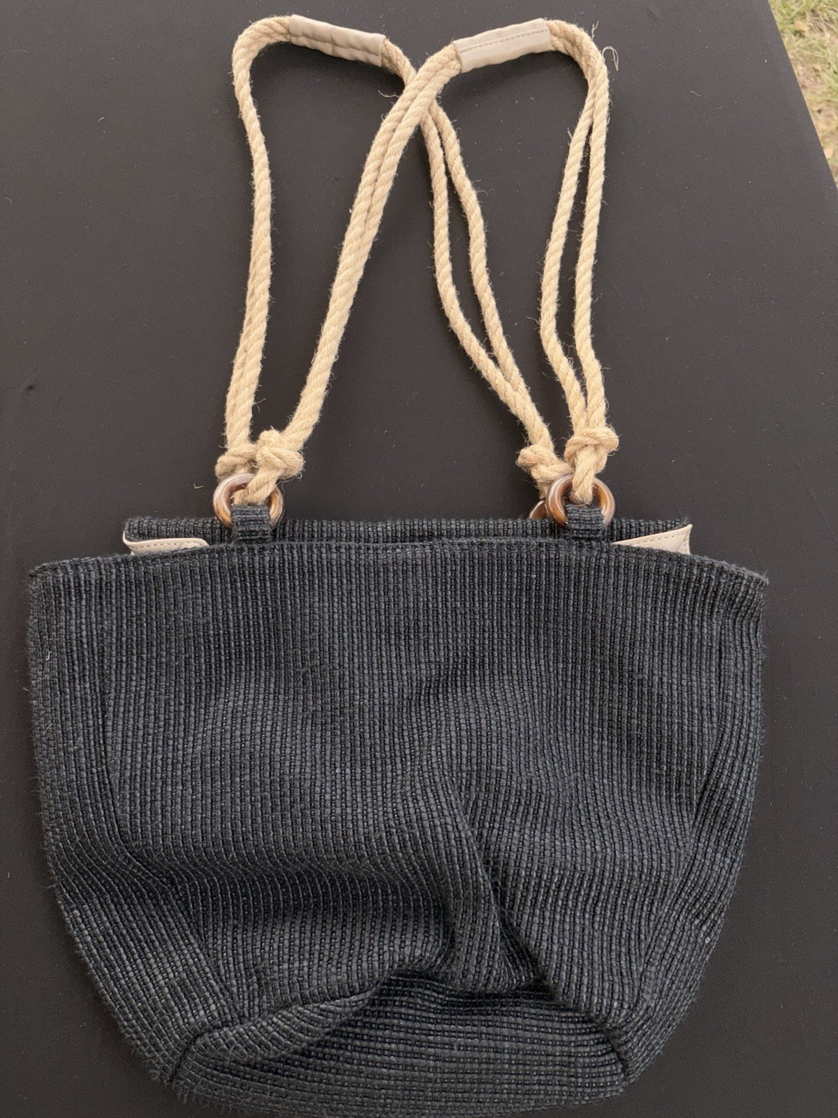 VTGDavid Dart black tote or shoulder bag with rope handles