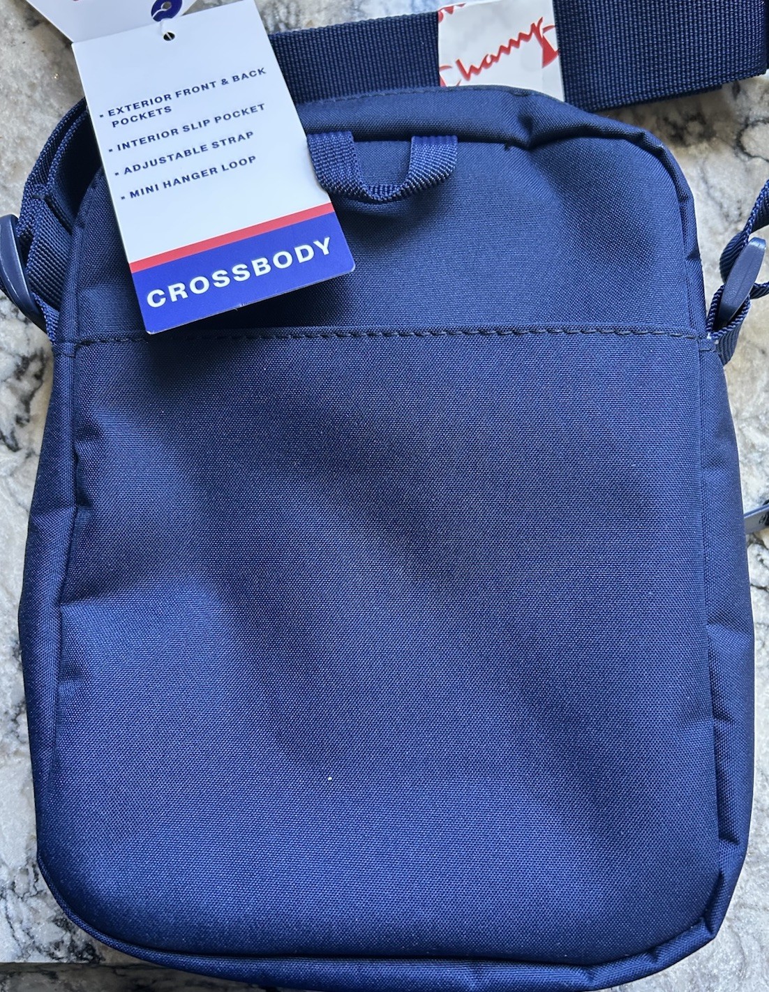 Champion Method Cross Body bag – Blue/Blue Adjustable strap, Silver Lining, Logo