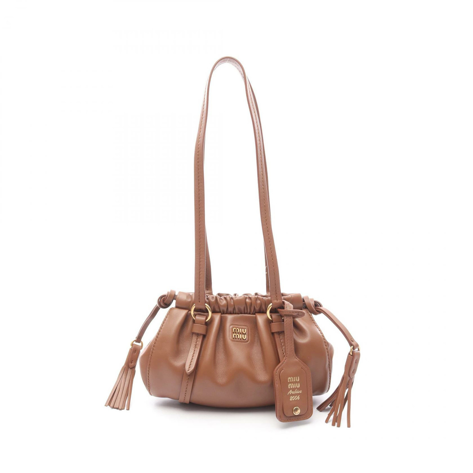 Miu Miu NAPPA Joie Bag Shoulder Leather Brown