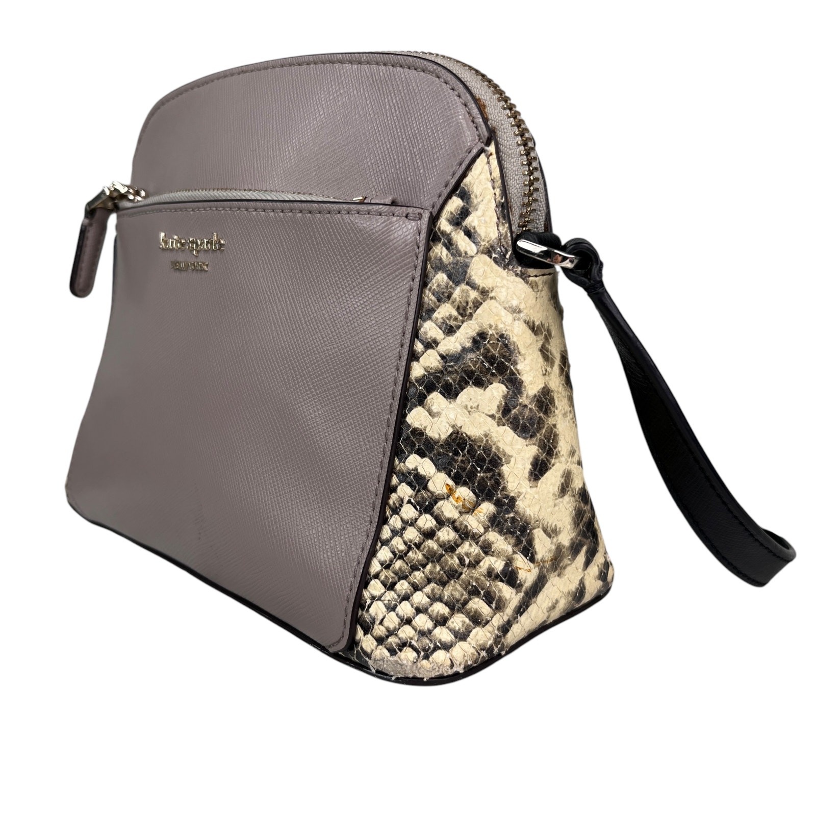 Kate Spade NY Louise Python Embossed Taupe Crossbody Purse