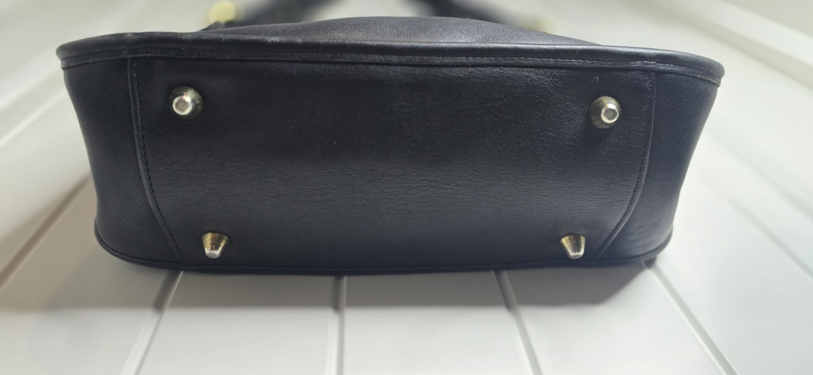 Vintage Coach Black Leather Legacy Zip Bag #9966 Unpolished Original Condition
