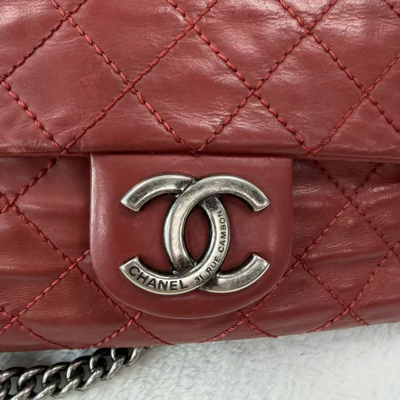 Chanel Jumbo Classic Red Lambskin Crossbody PD6933@pre-verified by eBay 26.07.09