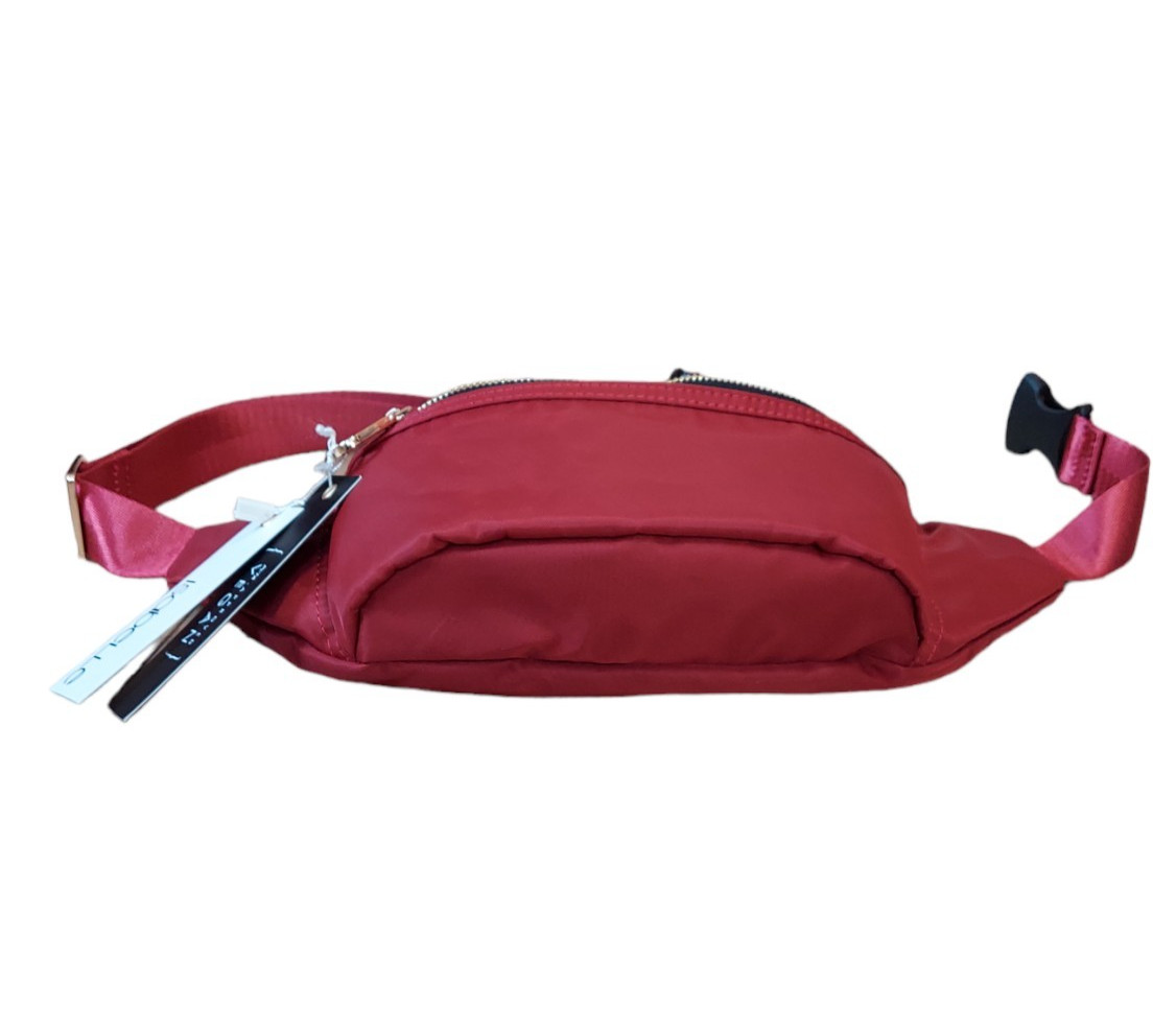 Isabelle Women’s Red Belt Bag Nylon Crossbody Sling Fanny Pack NWT PETA Vegan