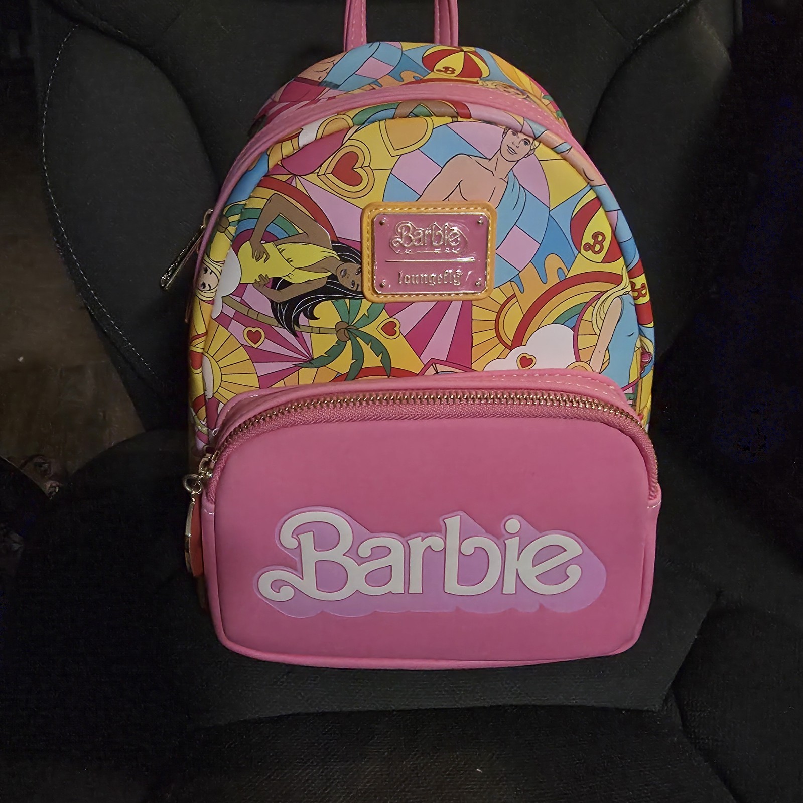 Loungefly Barbie Beach Backpack Purse Pink Retro