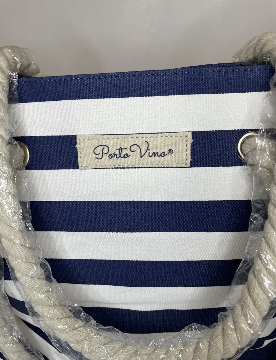 Wine Beach Bag Porto Vino Canvas Tote Wine Purse Stripes Summer Spring