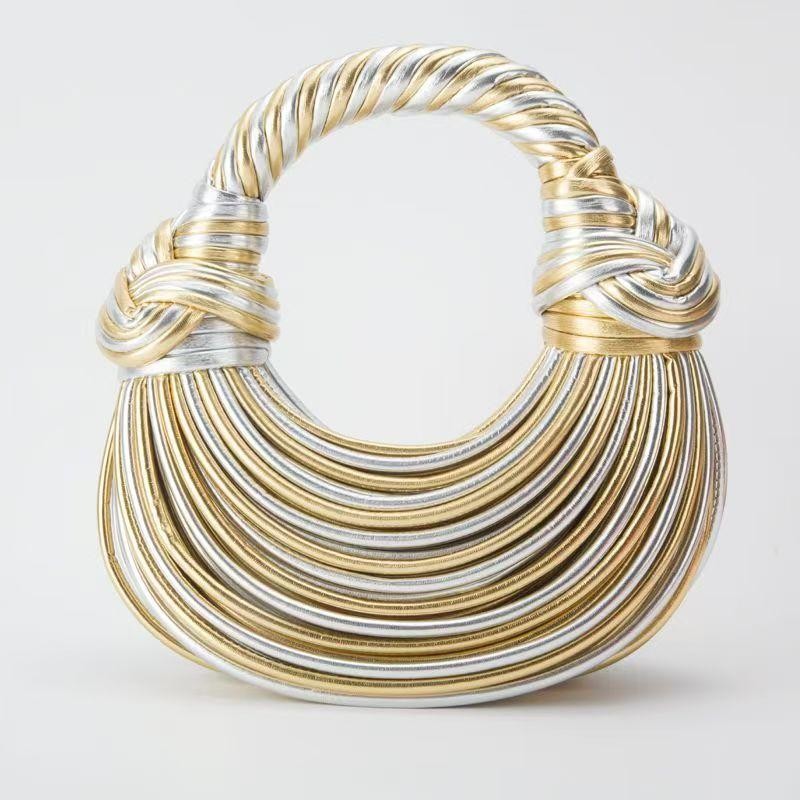 2024 Luxury Handwoven Hobo Handbag for Women – Designer Rope Knotted Noodle Bag,
