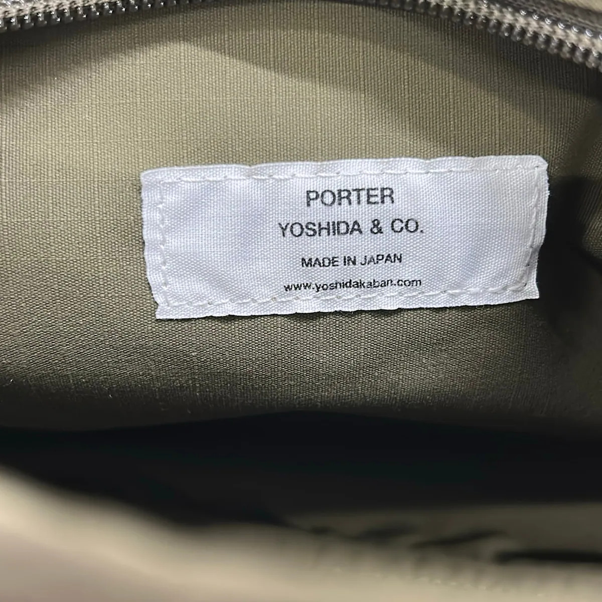 Porter /Yoshida Khaki Nylon Shoulder Bag