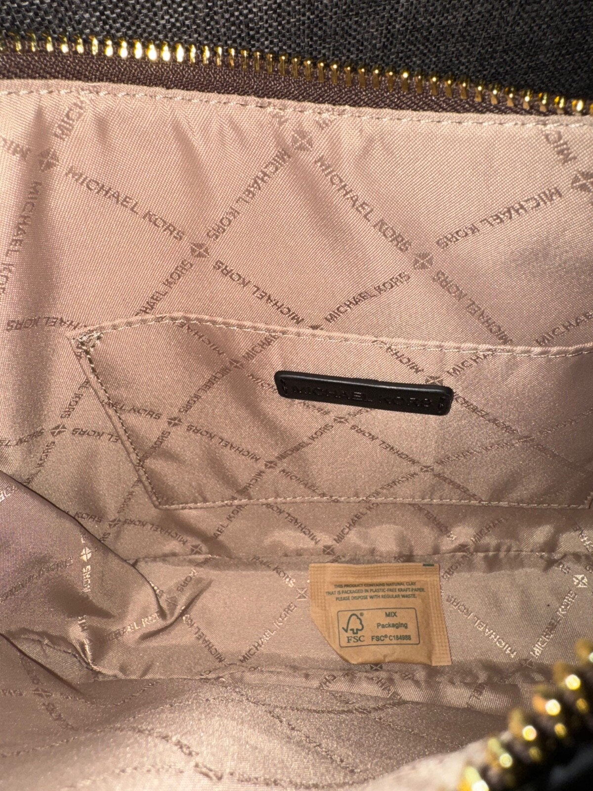 Michael Michael Kors Kelsey Black/Brown Logo SM Crossbody NWT $298.00