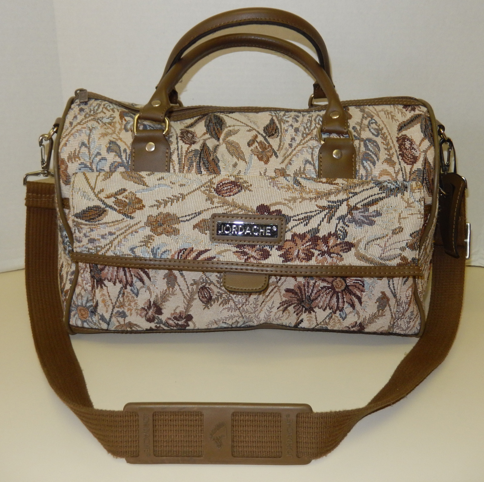 Jordache Tapestry Floral Multi-Colored Handbag Shoulder Bag Satchel Tote Duffle