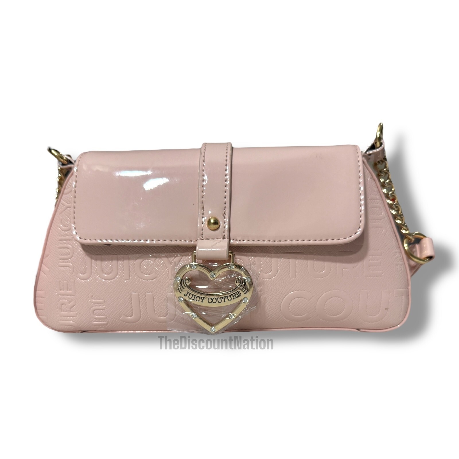 Juicy Couture Light Pink My Heart Will Go On Flap Shoulder Bag Purse NWT