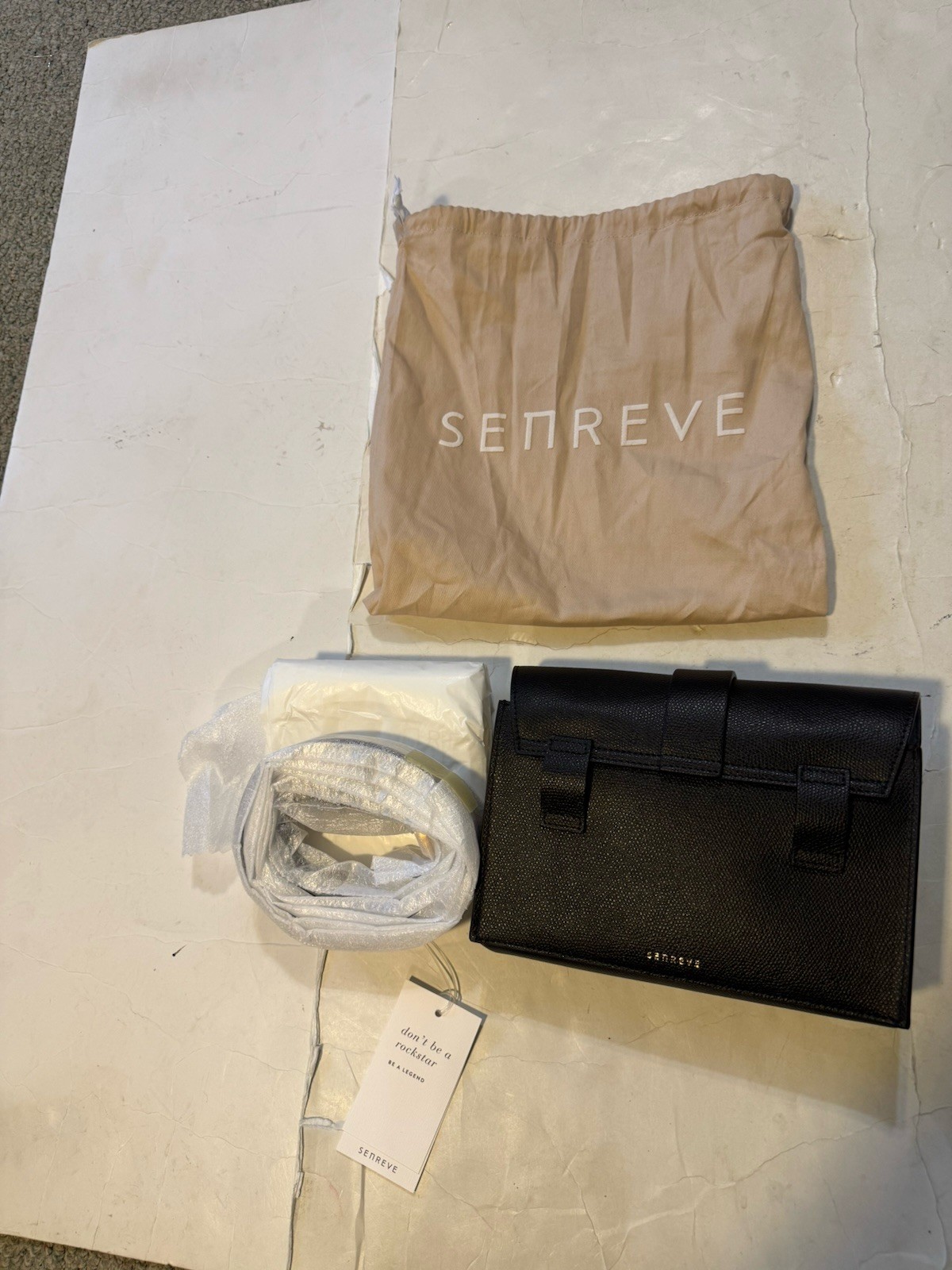 Senreve Crossbody Clutch Bag 8.5×6 In. Black Brand New