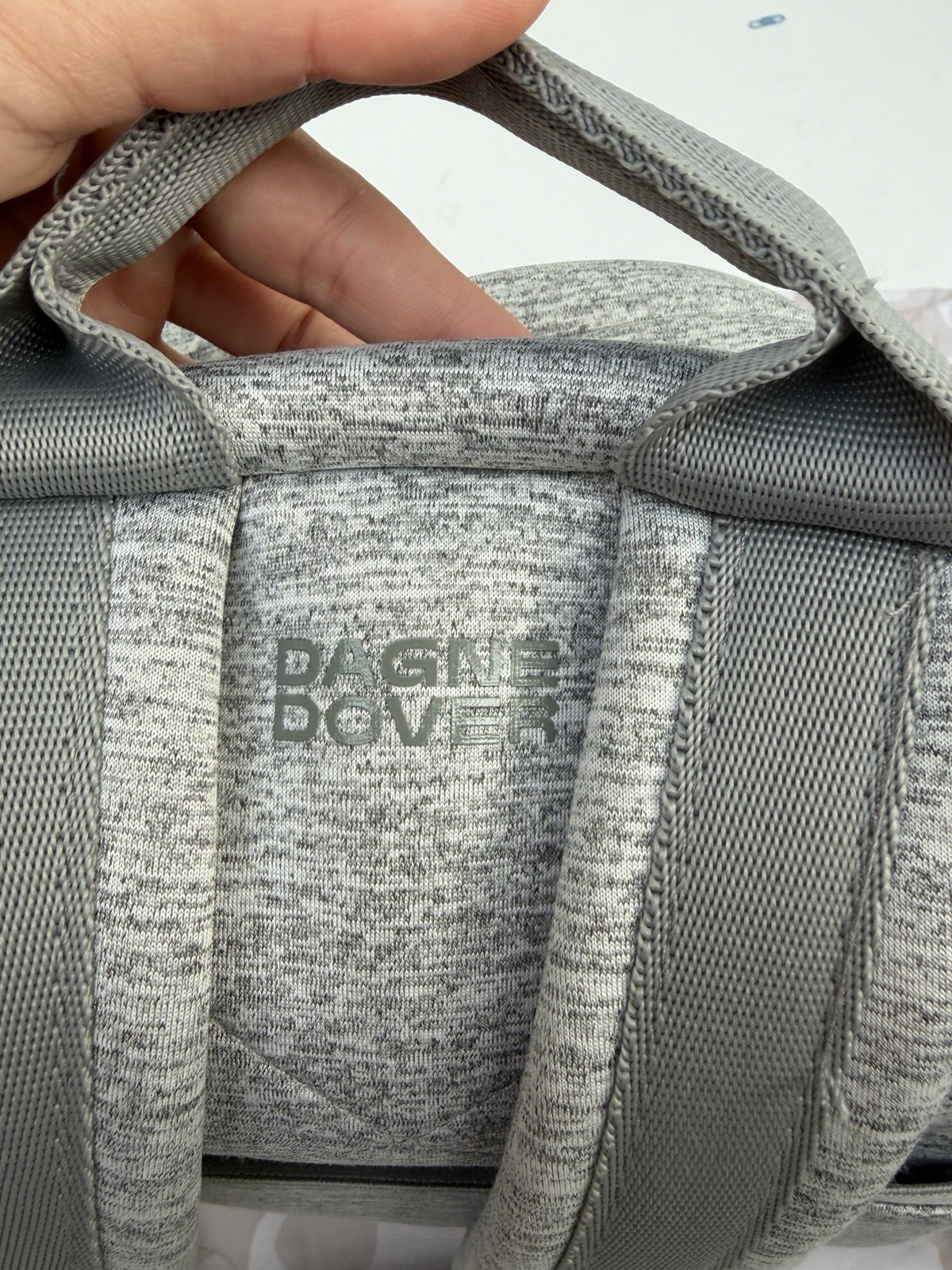 Dagne Dover Dakota Backpack Heathered Gray Neoprene Medium Dustbag Pouch