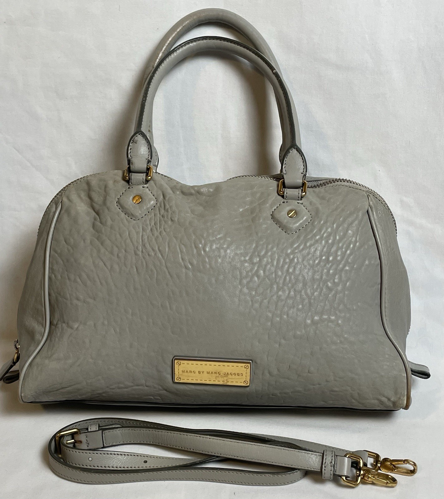 Marc Jacobs Lauren Satchel Crossbody Bag Italian Lamb Leather Expandable Medium
