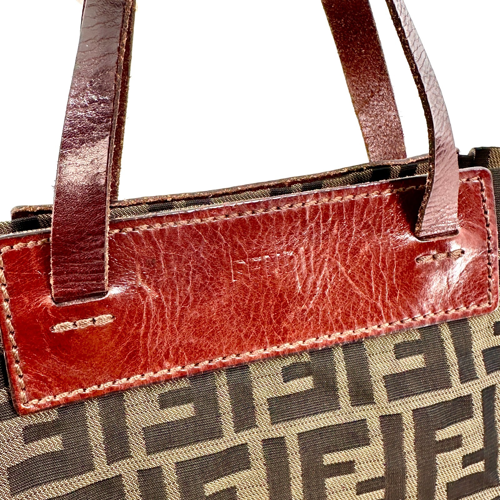 Fendi Zucca Handbag Canvas Tote bag Authentic