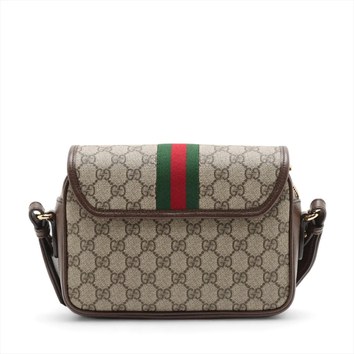 Gucci GG Supreme Ophidia PVCx leather 2 Way Shoulder Bag Beige x brown 722117