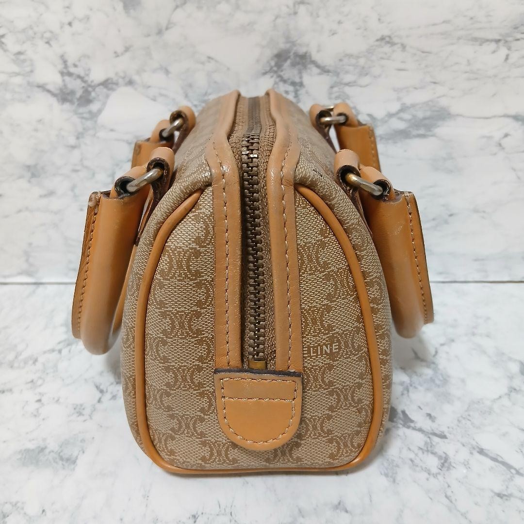 CELINE Vintage Macadam PVC Mini Boston Bag 2Way Crossbody Small Handbag