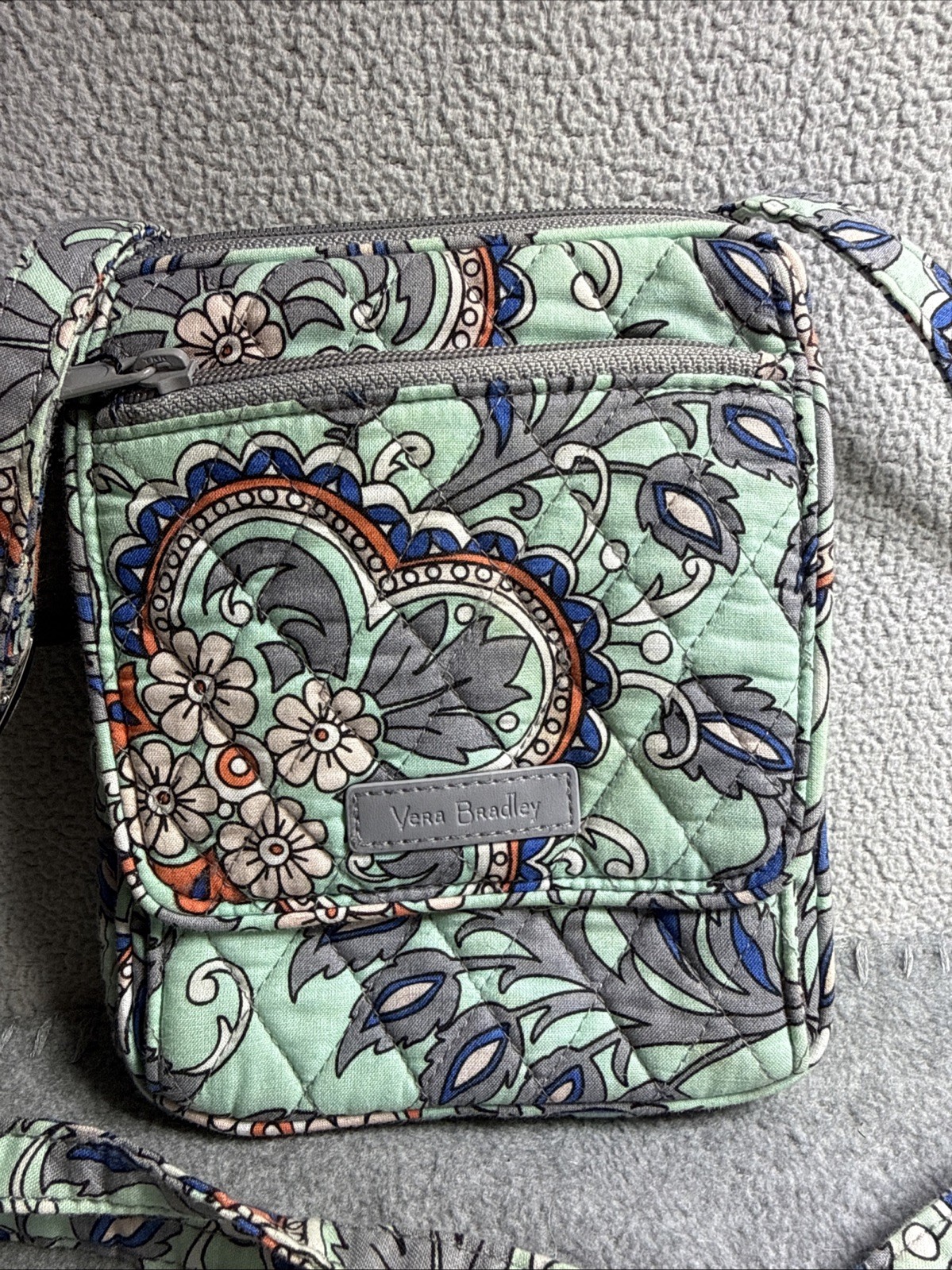 Vera Bradley FAN FLOWERS Mini Hipster Crossbody Purse 6 x 7.5 x 1